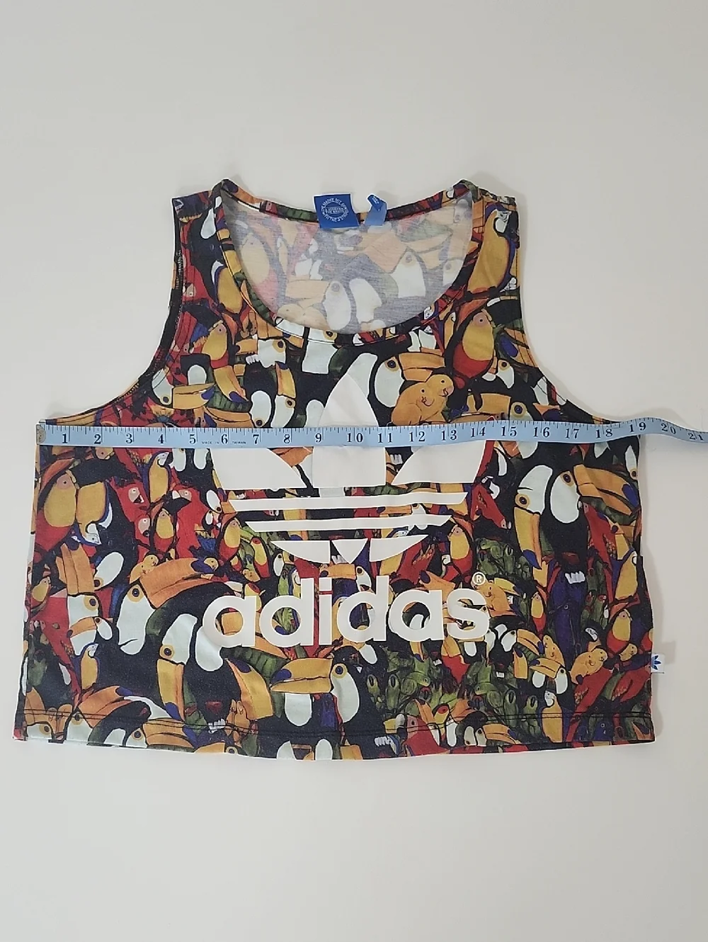 Adidas Multicolor Toucan Print Cropped Tank Top - Picture 3 of 6